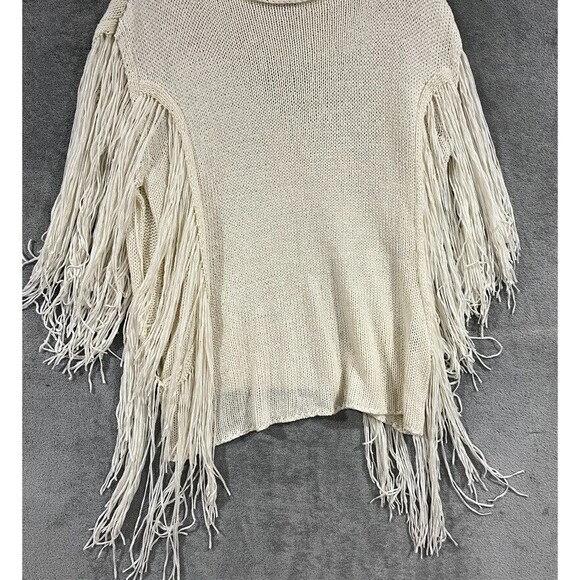 Indah Fringe Tunic Top Sweater Hand Knit Bohemian Western Womens Sz S/M - Picture 2 of 10